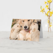 Golden Retriever Happy Moederdag Kaart (Gele Bloem)