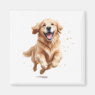 Golden Retriever Happy Speelse Plezier Springen in Magneet