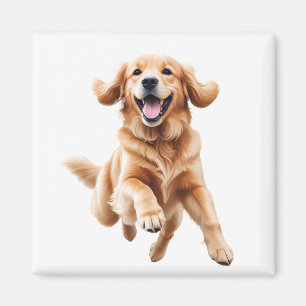 Golden Retriever Happy Speelse Plezier Springen in Magneet