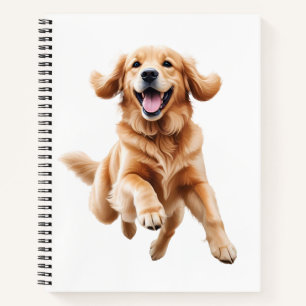 Golden Retriever Happy Speelse Plezier Springen in Notitieboek