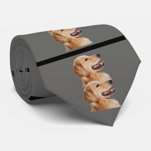 Golden Retriever Happy Stropdas (Opgerold)