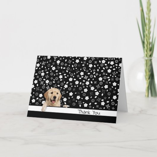 Golden Retriever Hartelijk dank voor Floral Print Bedankkaart (Voorkant)