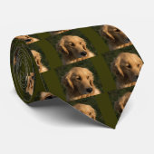 Golden Retriever Head Shot Stropdas (Opgerold)