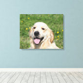 Golden Retriever Headshot 1 Canvas Afdruk (Insitu (Houten vloer))