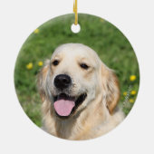 Golden Retriever Headshot 1 Keramisch Ornament (Achterkant)