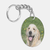 Golden Retriever Headshot 1 Sleutelhanger (Voorkant Links)