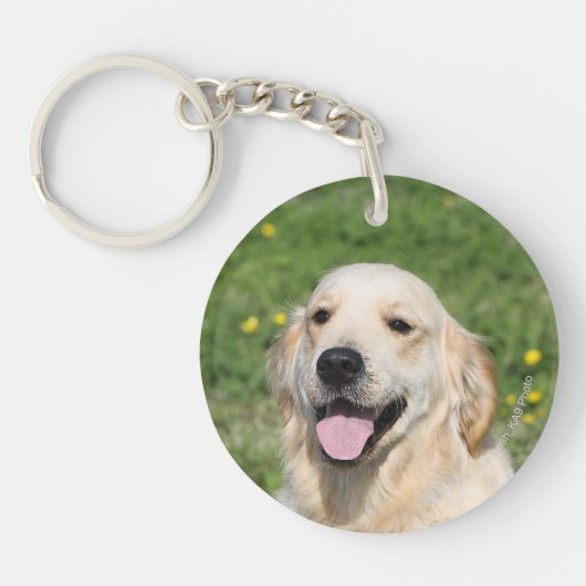 Golden Retriever Headshot 1 Sleutelhanger (Voorkant)