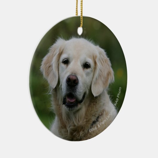 Golden Retriever Headshot 2 Keramisch Ornament (Rechts)