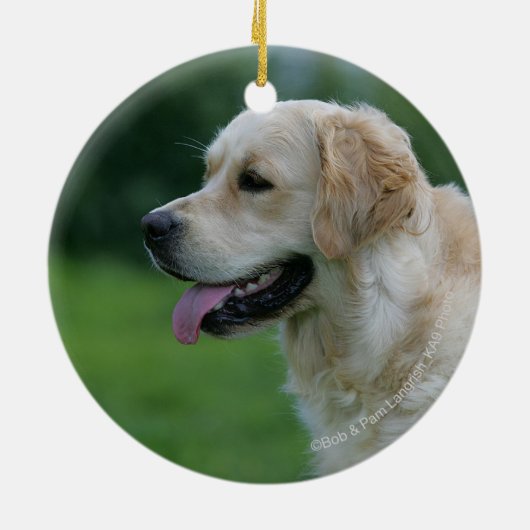 Golden Retriever Headshot 2 Keramisch Ornament (Achterkant)