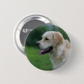 Golden Retriever Headshot 2 Ronde Button 5,7 Cm (Voorkant /achterkant)