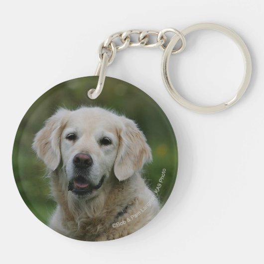 Golden Retriever Headshot 2 Sleutelhanger (Achterkant)