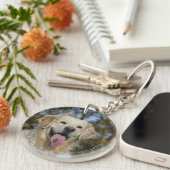 Golden Retriever Headshot 3 Sleutelhanger (Voorkant Rechts)