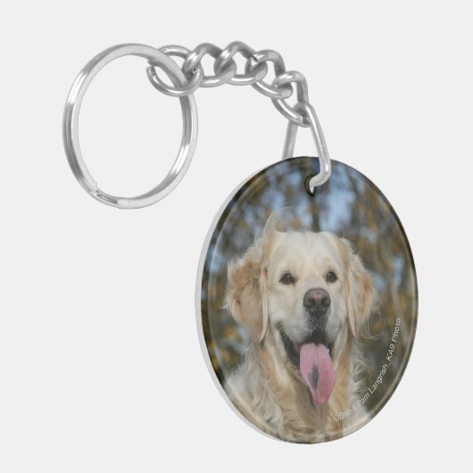 Golden Retriever Headshot 3 Sleutelhanger (Voorkant Links)