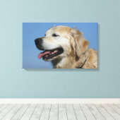 Golden Retriever Headshot 4 Canvas Afdruk (Insitu (Houten vloer))