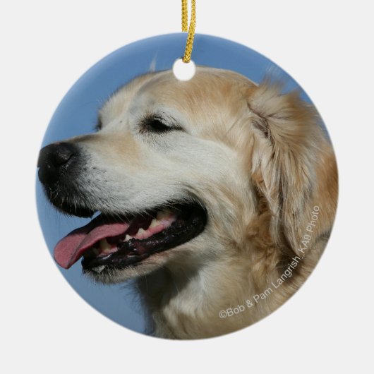 Golden Retriever Headshot 4 Keramisch Ornament (Voorkant)
