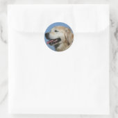 Golden Retriever Headshot 4 Ronde Sticker (Tas)