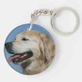 Golden Retriever Headshot 4 Sleutelhanger (Achterkant)