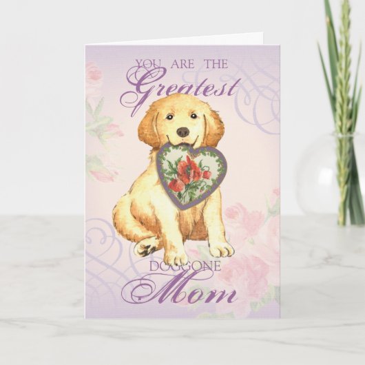 Golden Retriever Heart Mam Kaart (Voorkant)