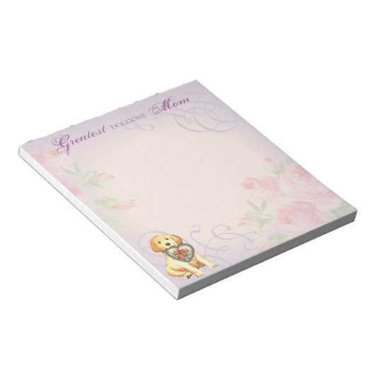 Golden Retriever Heart Mam Notitieblok (Schuin)