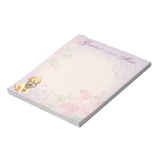 Golden Retriever Heart Mam Notitieblok (Linkerzijde)