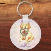 Golden Retriever Heart Mam Sleutelhanger (Voorkant)