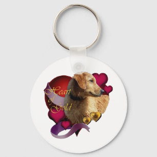 Golden Retriever Heart of Gold Sleutelhanger
