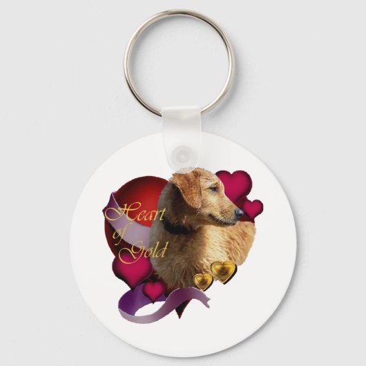 Golden Retriever Heart of Gold Sleutelhanger (Voorkant)