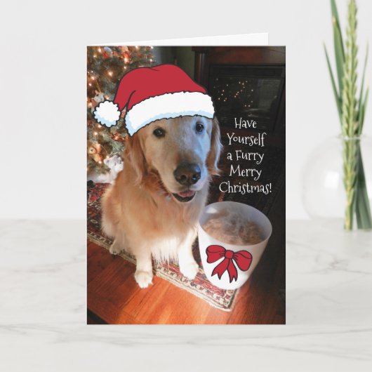 Golden Retriever heeft jezelf een furry Merry Kaart (Voorkant)