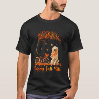 Golden Retriever Herfst Herfst Pompoen Truck Mappe T-shirt