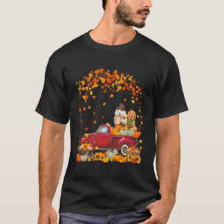 Golden Retriever Herfst Herfst Pompoen Truck Mappe T-shirt