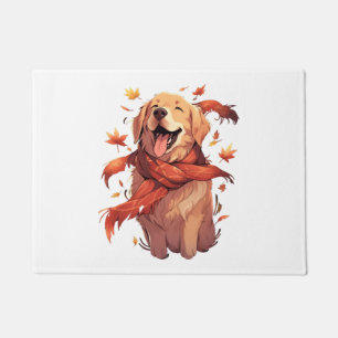 Golden Retriever Herfst herfstbladeren Deurmat
