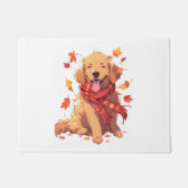 Golden Retriever Herfst herfstbladeren Deurmat (Voorkant)