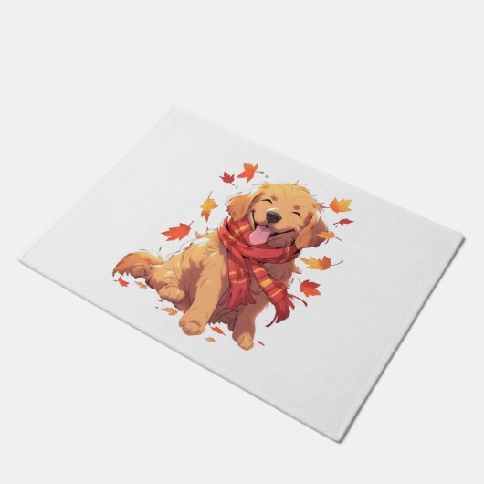 Golden Retriever Herfst herfstbladeren Deurmat (Schuin)