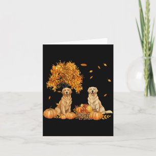 Golden Retriever Herfstblad Herfst Hond Halloween Kaart