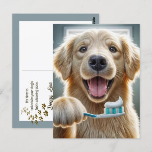 Golden Retriever Herinnering van Dierenarts Kantoo Briefkaart