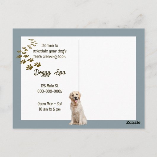 Golden Retriever Herinnering van Dierenarts Kantoo Briefkaart (Achterkant)