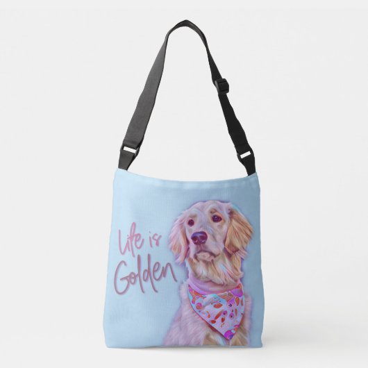 Golden Retriever - Het leven is Golden Crossbody Tas (Voorkant)