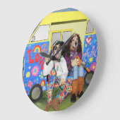 Golden Retriever Hippie Bus Grote Klok (Hoek)