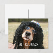 Golden Retriever Hippie "Heb koekjes?" Briefkaart (Voorkant / Achterkant)