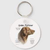 Golden Retriever History Design Sleutelhanger (Achterkant)