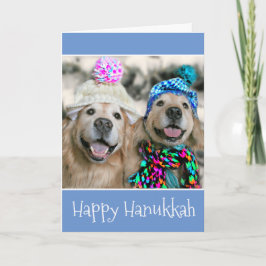 Golden Retriever Hogs in Winter Petten Hanukkah Feestdagen Kaart