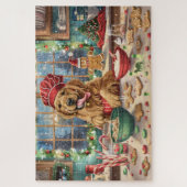 Golden Retriever Holiday Baking: Feestelijke Kerst Legpuzzel (Verticaal)