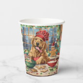 Golden Retriever Holiday Baking: Feestelijke Kerst Papieren Bekers (Achterkant)
