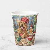 Golden Retriever Holiday Baking: Feestelijke Kerst Papieren Bekers (Voorkant)