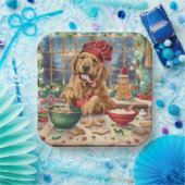 Golden Retriever Holiday Baking: Feestelijke Kerst Papieren Bordje (Feest)