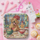 Golden Retriever Holiday Baking: Feestelijke Kerst Papieren Bordje (Feest)