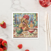 Golden Retriever Holiday Baking: Feestelijke Kerst Servet (Insitu)