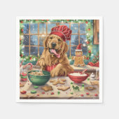 Golden Retriever Holiday Baking: Feestelijke Kerst Servet (Voorkant)