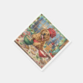 Golden Retriever Holiday Baking: Feestelijke Kerst Servet (Hoek)