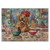 Golden Retriever Holiday Baking: Feestelijke Kerst Snijplank (Voorkant)
